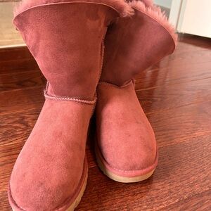 UGG Women's Winter Boots in Pink Suede mauve dusty rose - Like New